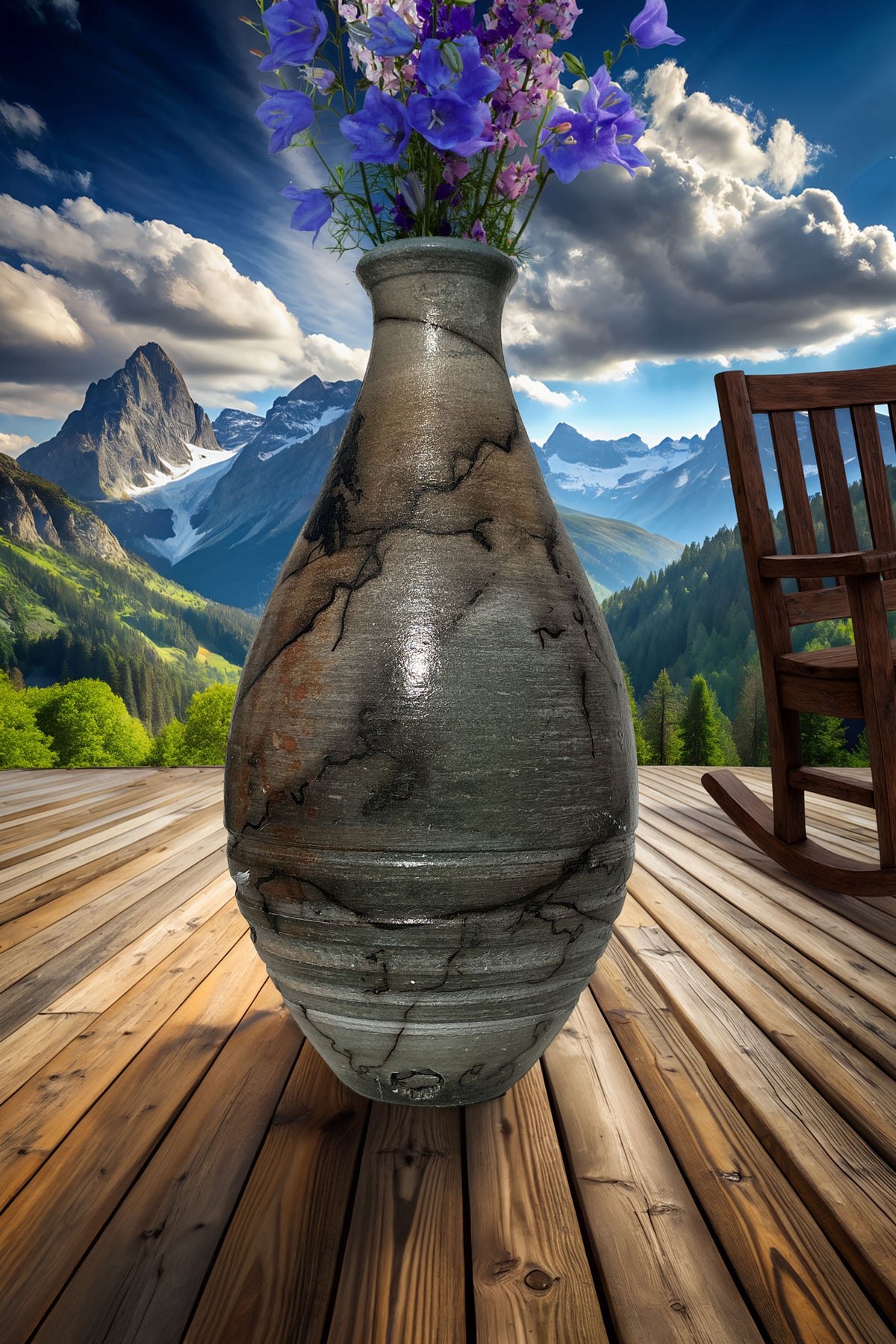 Horsehair Pottery Vase