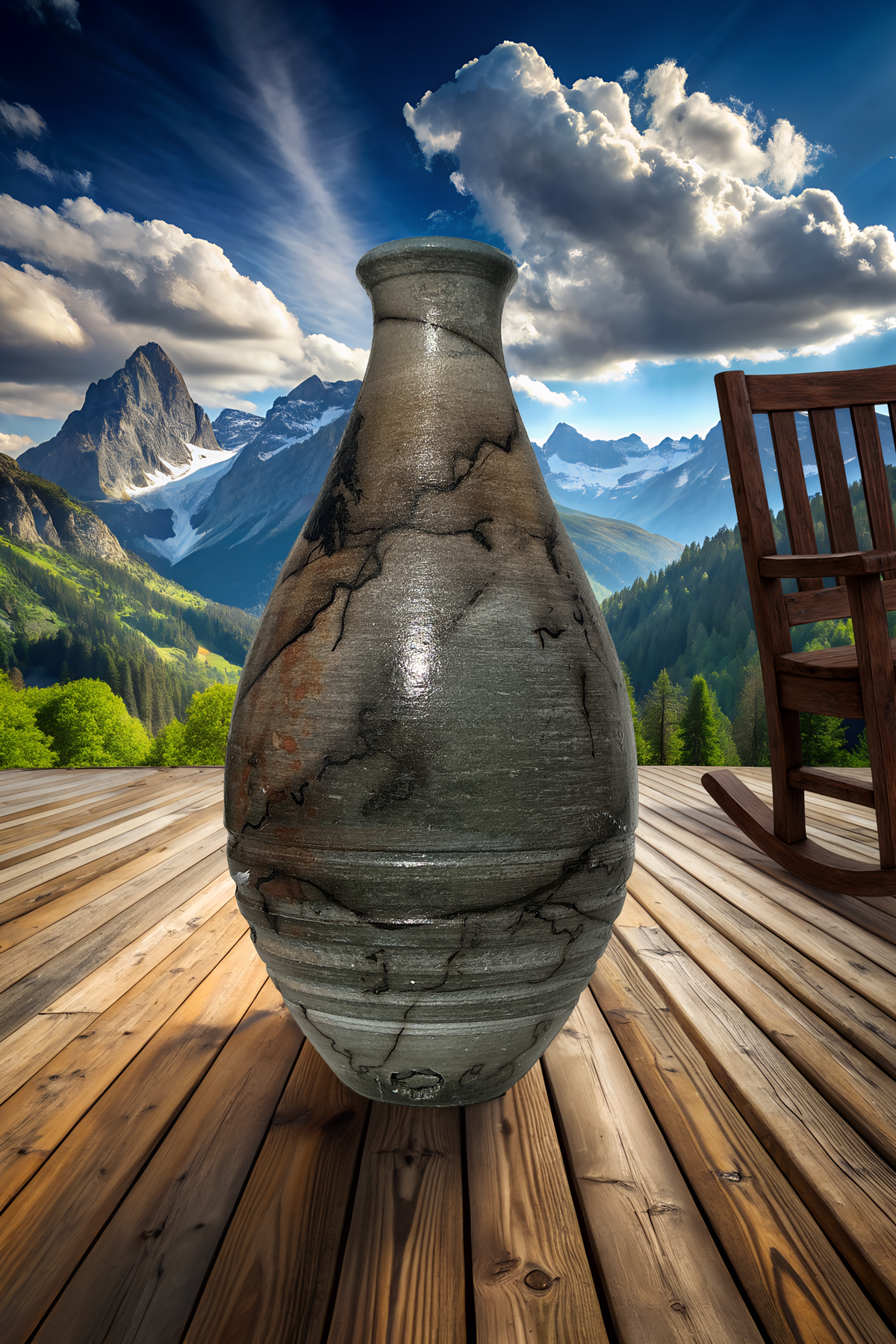 Horsehair Pottery Vase